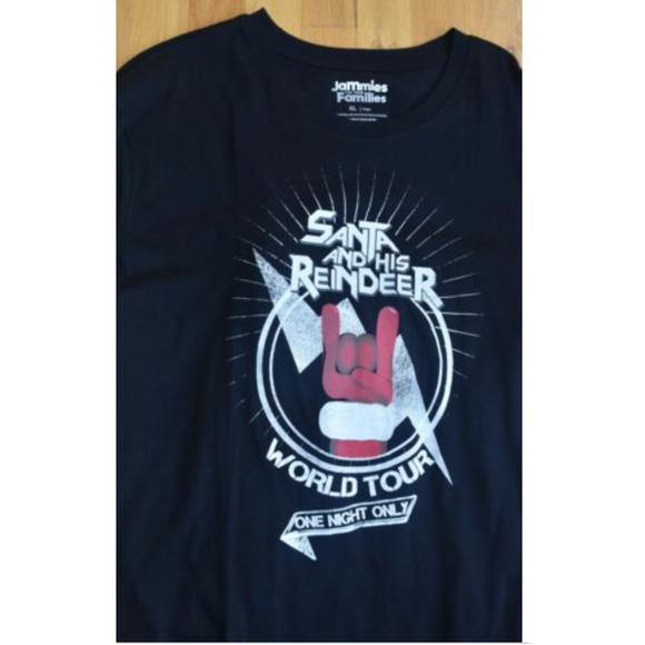 Jammies For Your Families Santa And His Reindeer Pajama Set Womens Medium Black - Picture 7 of 8